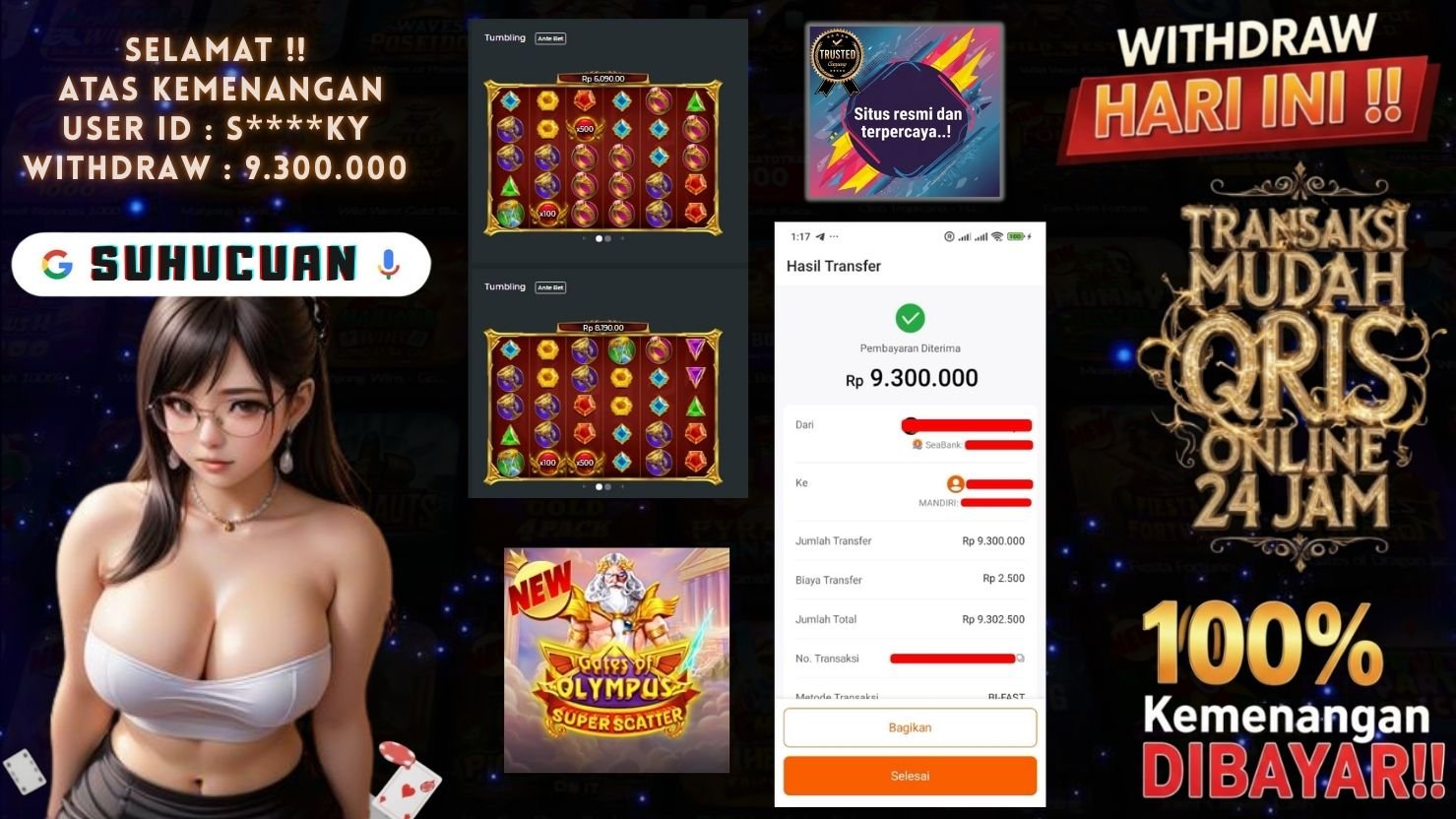 SUHUCUAN JACKPOT SLOT GATES OF OLYMPUS SUPER SCATTER